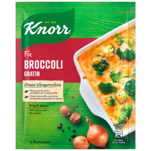 Knorr Fix Broccoli Gratin für 2 Portionen