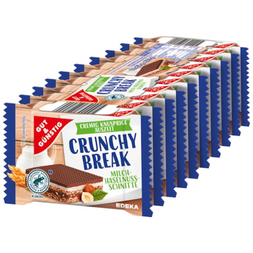 GUT&GÜNSTIG Crunchy Break Milch-Haselnuss-Waffel 10 x 25 g