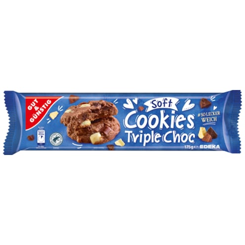 GUT&GÜNSTIG Soft Cookies Triple Choc 175 g