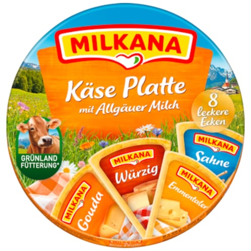 MILKANA Schmelzkäse Käse-Platte 20 - 45 % Fett i. Tr. 190 g