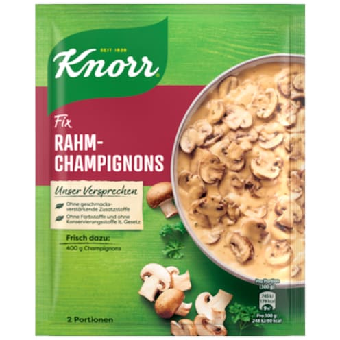 Knorr Fix Rahm Champignon für 2 Portionen
