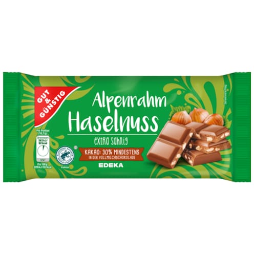 GUT&GÜNSTIG Alpenrahm-Haselnuss-Schokolade 100 g