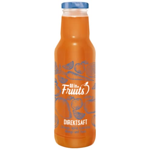 All in Fruits Direktsaft Orange-Apfel-Karotte-Mango-Yuzu 750 ml