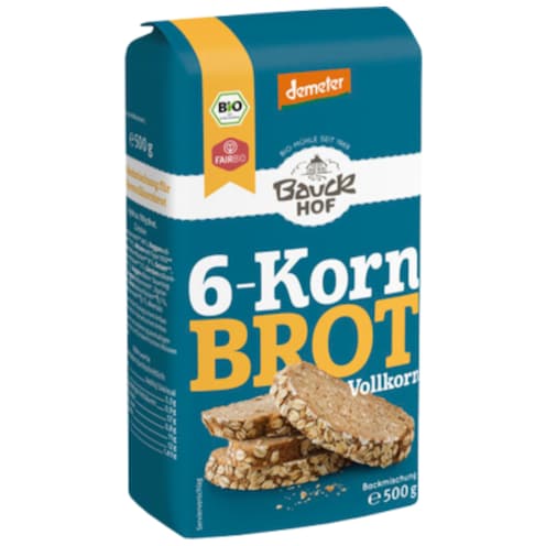 Bauckhof Demeter Backmischung 6-Korn Brot Vollkorn 500 g