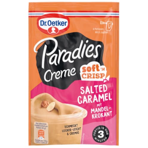 Dr.Oetker Paradies Creme soft'n Crisp Salted Caramel-Pudding mit Mandelkrokant 72 g