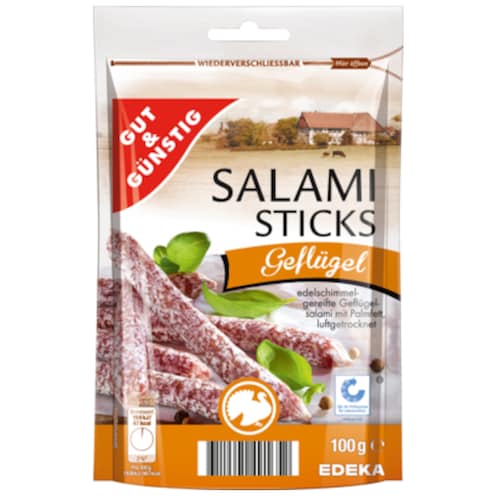 GUT&GÜNSTIG Salami Sticks, Geflügel 100 g