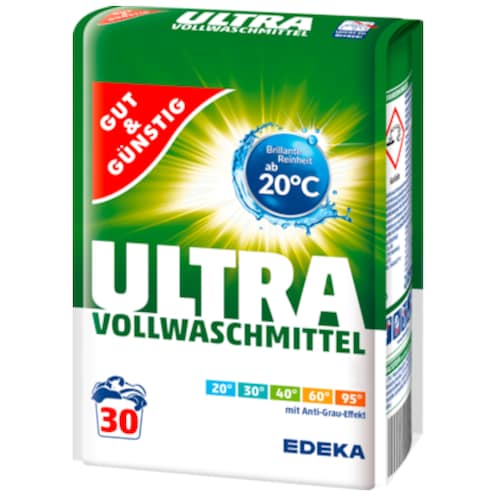 GUT&GÜNSTIG Ultra Voll-Waschmittel, 30 WL 2,025 kg