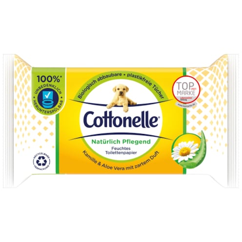 Cottonelle Feuchtes Toilettenpapier Natürlich Pflegend Kamille&Aloe Vera NF 42 Stück