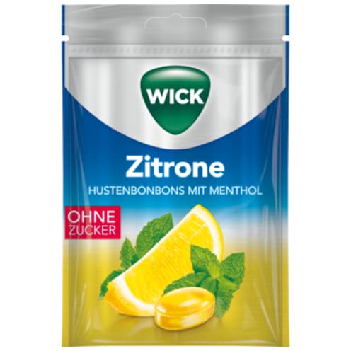 Wick Zitrone & natürliches Menthol ohne Zucker 72 g