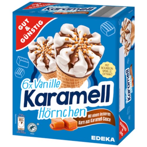 GUT&GÜNSTIG Vanille-Karamell-Hörnchen, 6 Stück 720 ml