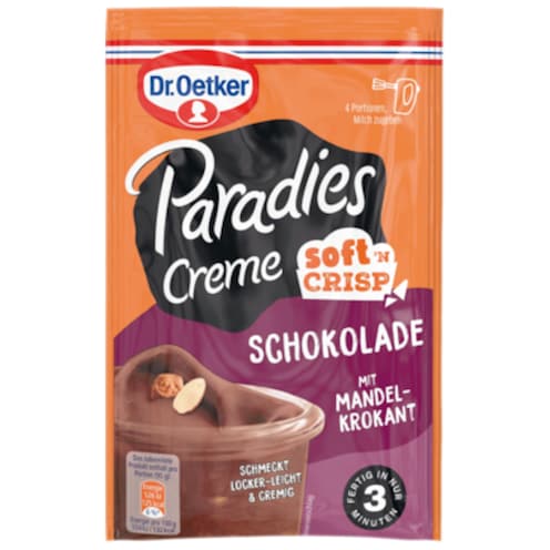 Dr.Oetker Paradies Creme soft'n Crisp Schoko-Pudding mit Mandelkrokant 81 g