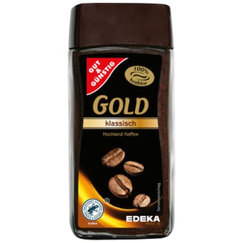 GUT&GÜNSTIG GOLD löslicher Bohnenkaffee, klassisch 100 g