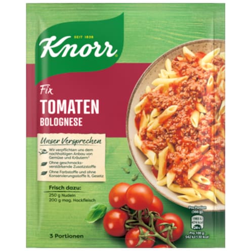 Knorr Fix Tomaten Bolognese für 3 Portionen