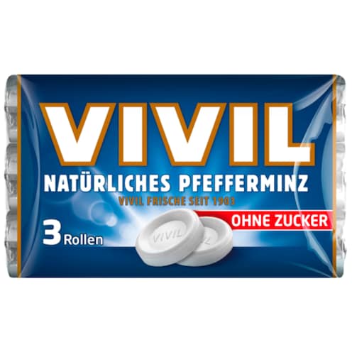 VIVIL Pfefferminz ohne Zucker 3 Stück