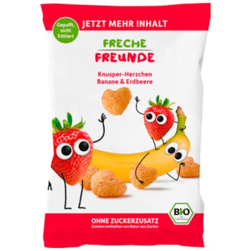 Freche Freunde Bio Knusper-Herzchen Banane & Erdbeere 30 g