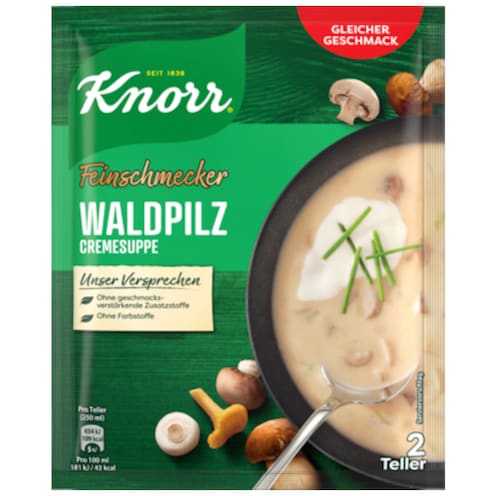 Knorr Feinschmecker Waldpilz Suppe für 2 Teller