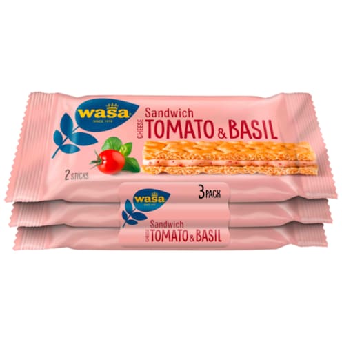 Wasa Sandwich Cheese, Tomato & Basil 120 g