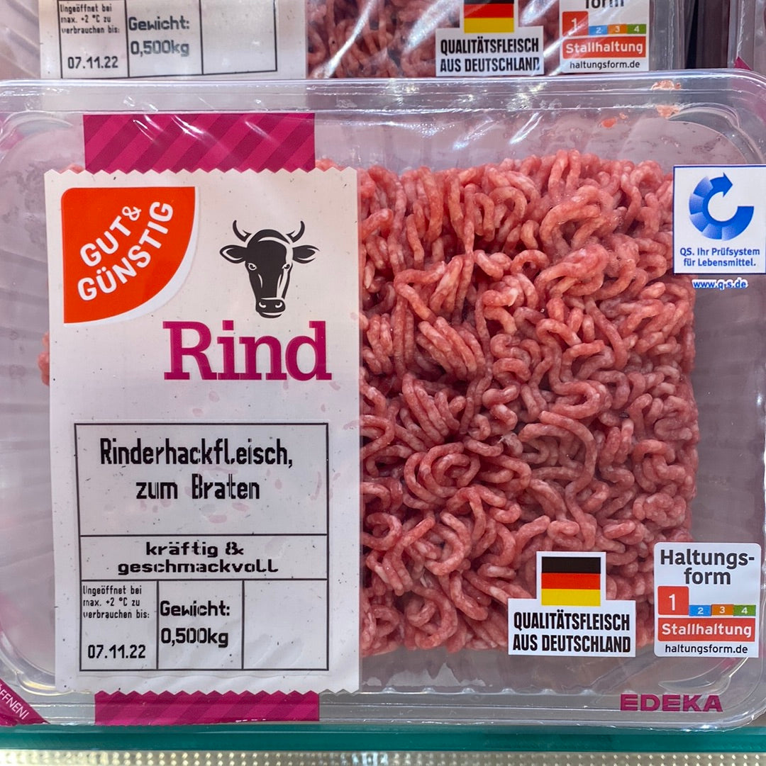 Gut & Günstig Rinderhackfleisch 500 g