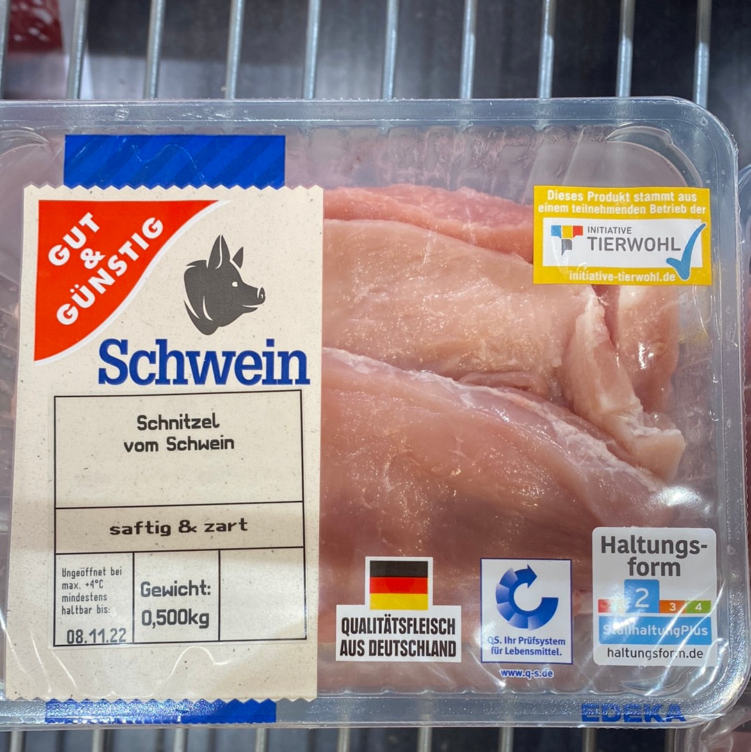 Gut & Günstig Schnitzel von Schwein 500 g
